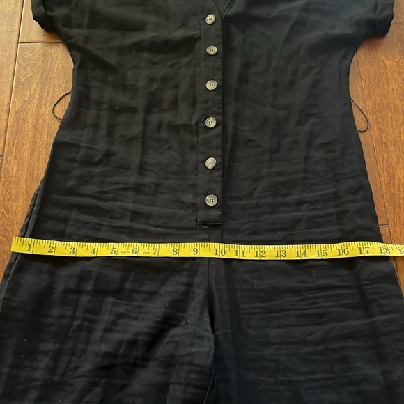 MNG Viscose Button Front Jumpsuit V Neck Black Size XS - Picture 8 of 11